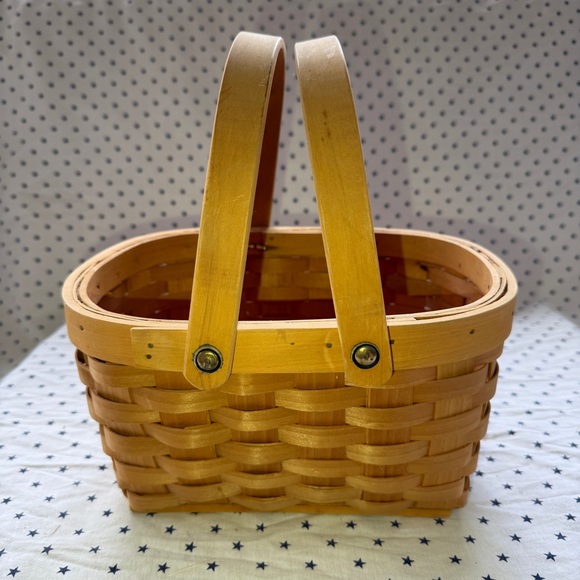 Vintage Other - Vintage Woven Oblong Handled Gathering / Gardening / Herbs / Flower Basket EUC